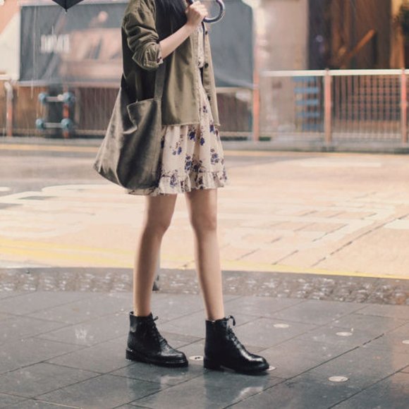 Long-Sleeved Floral Print Chiffon Dress Size Small in Light Tan - Picture 5 of 15